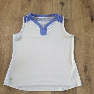 Adidas White and Purple Sleeveless Top